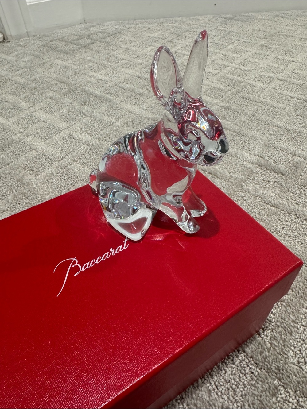 Baccarat Zodiac Clear Crystal Rabbit figurine